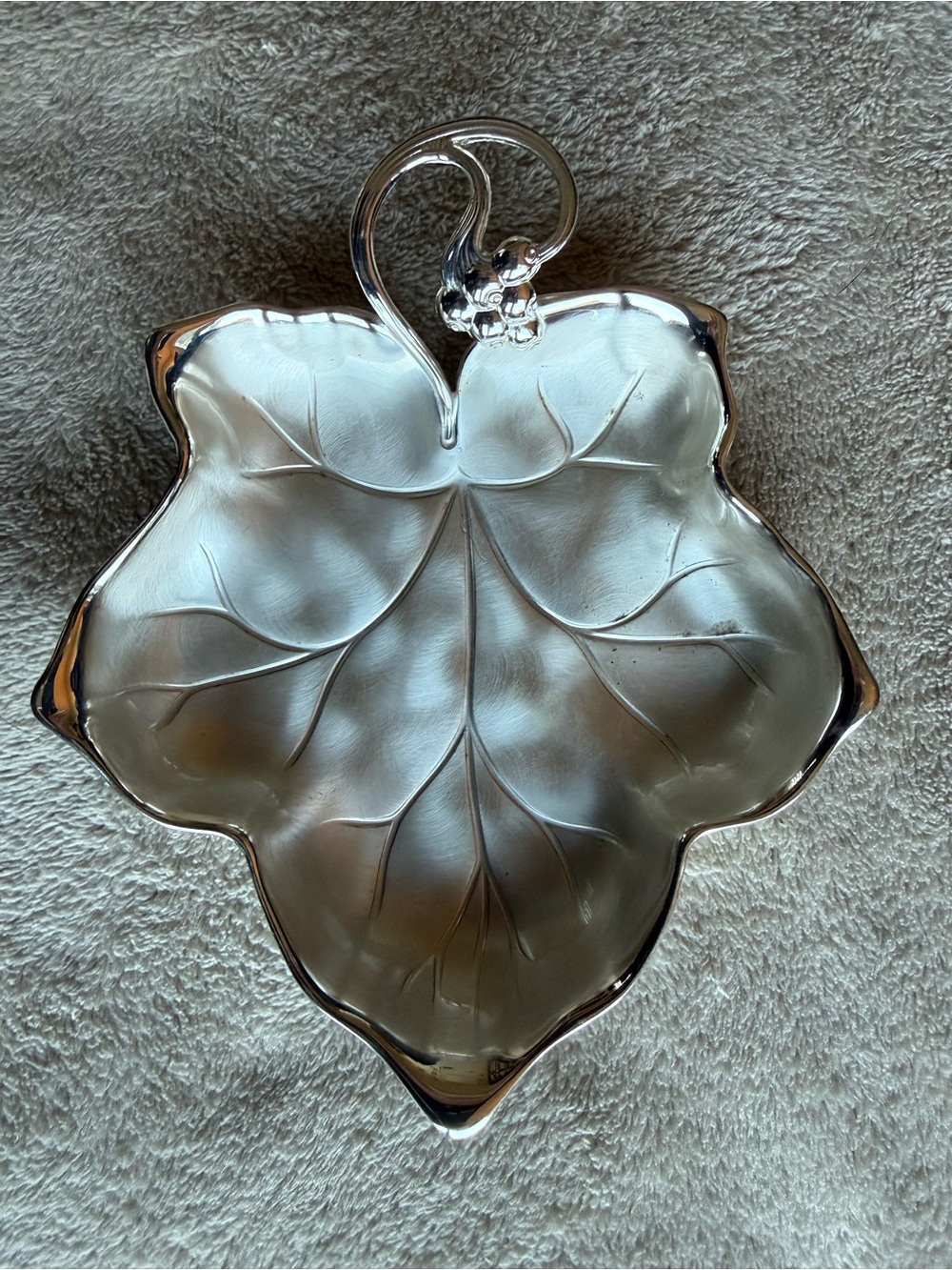 Vintage 1970s Silver Plated WMF-IKORA (Germany) Grape Leaf Serving Dish